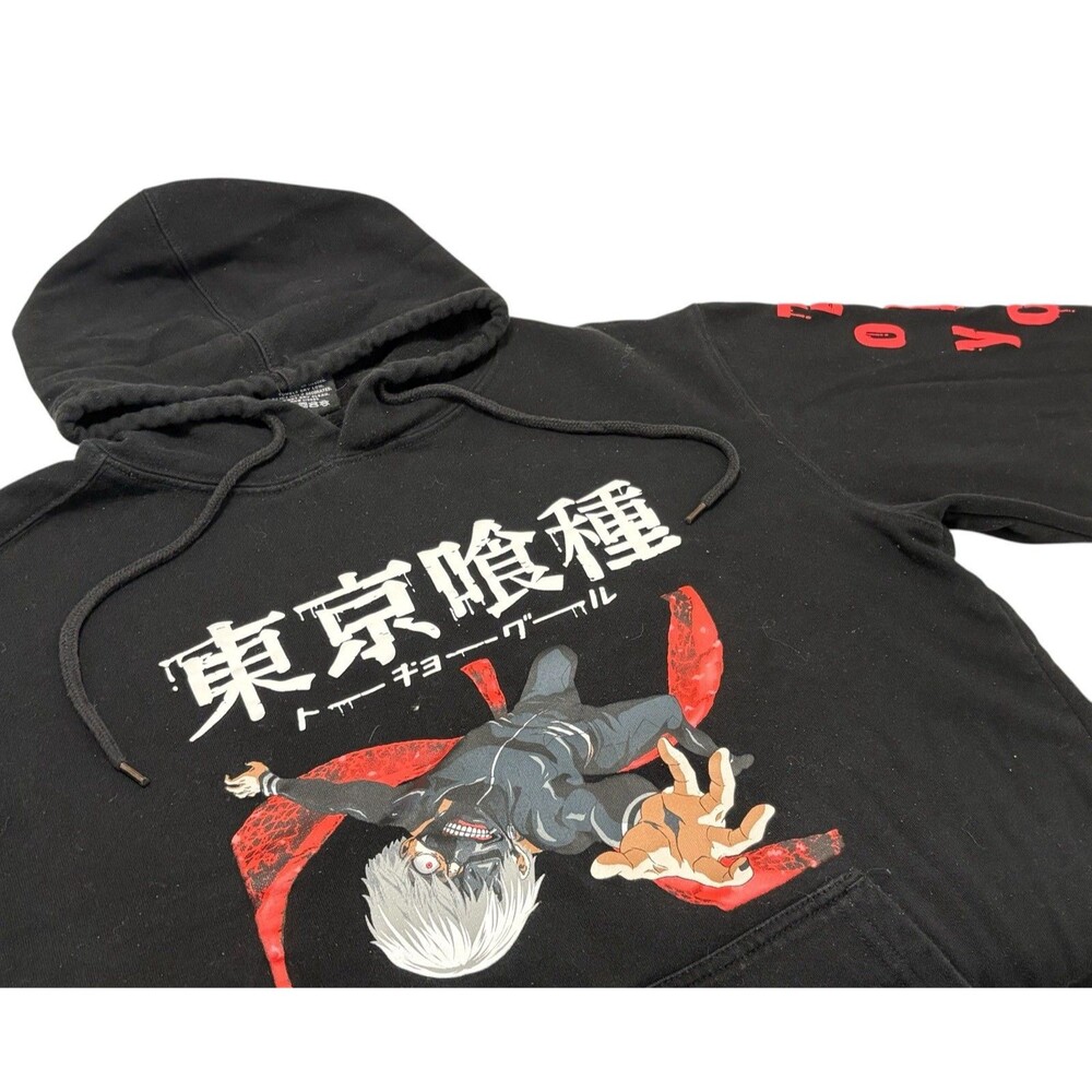 Tokyo Ghoul Kaneki Kin Graphic Men’s Hoodie Size Medium Black Anime Crunchyroll